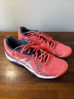 Asics Coral Pink and Navy Women's Running Shoes